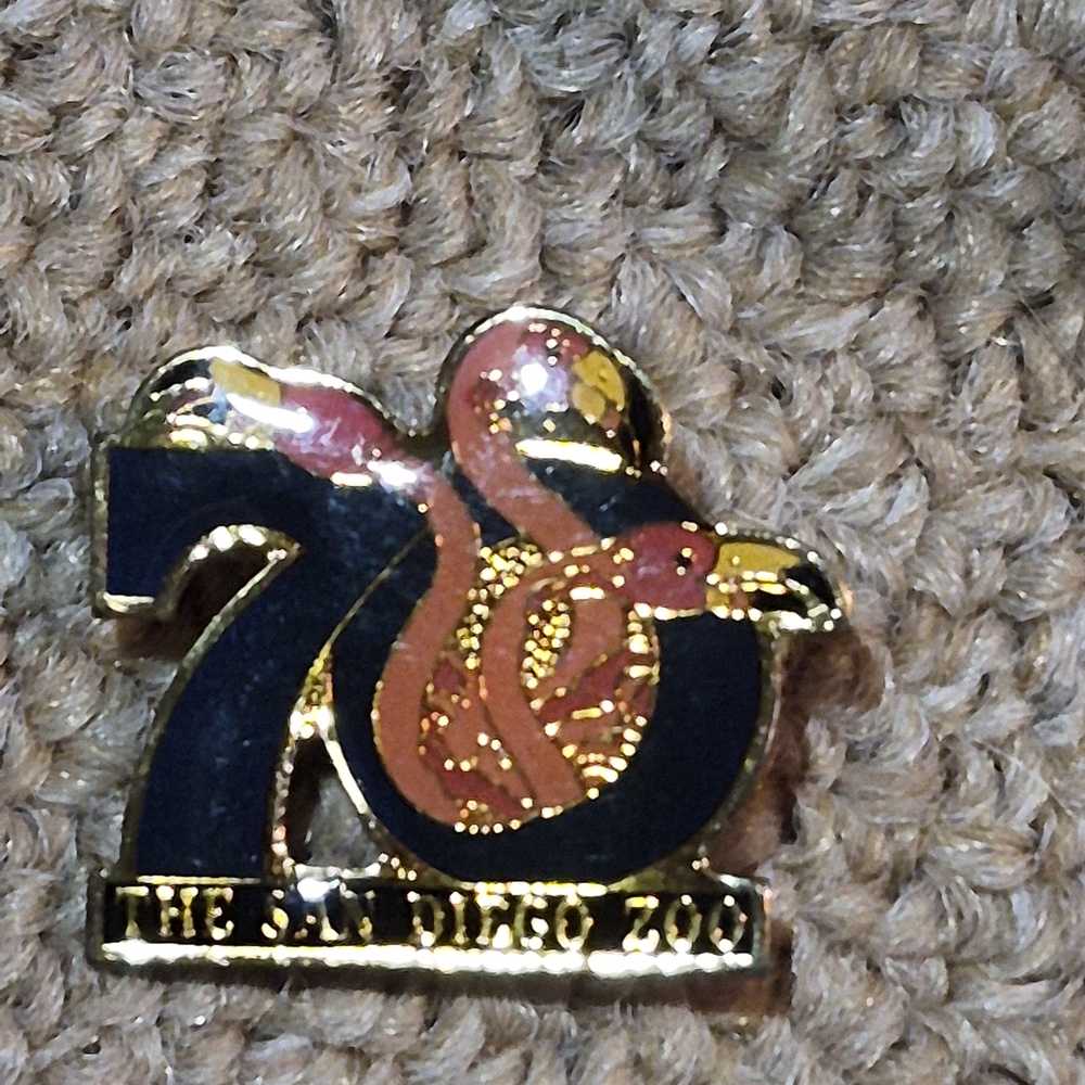 San Diego Zoo 70th Anniversary Flamingo Enamel Pin
